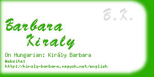 barbara kiraly business card