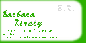 barbara kiraly business card
